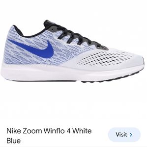 Nike Zoom Winflo 4 White and Blue. Men's size 9